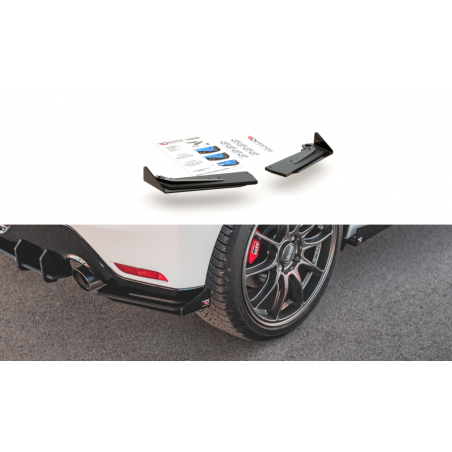 Maxton Racing Durability Rear Side Splitters + Flaps Toyota GR Yaris Mk4 Black + Gloss Flaps , MAXTON DESIGN