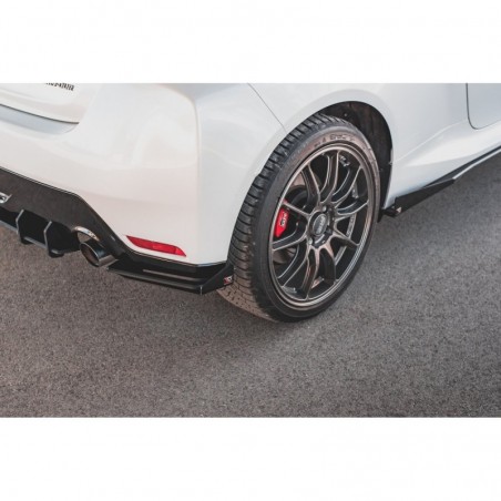 Maxton Racing Durability Rear Side Splitters + Flaps Toyota GR Yaris Mk4 Black-Red + Gloss Flaps, MAXTON DESIGN