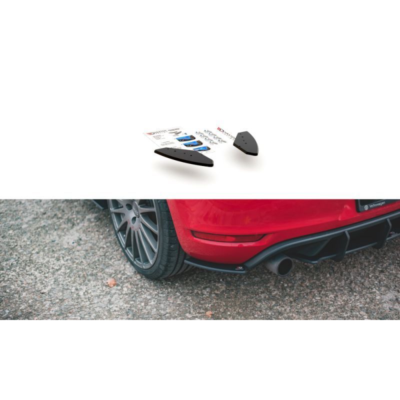 Maxton Racing Durability Rear Side Splitters Volkswagen Golf GTI Mk6 Black-Red, MAXTON DESIGN