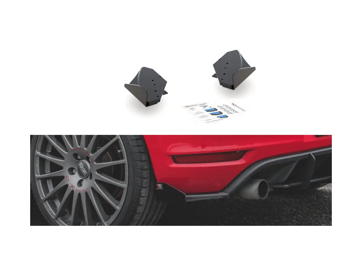 Tuning Maxton Racing Durability Rear Side Splitters + Flaps Volkswagen Golf  GTI Mk6 Black + Gloss Flaps MAXTON DESIGN