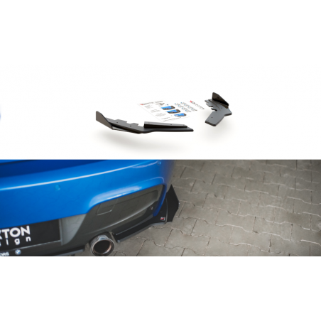 Maxton Racing Durability Rear Side Splitters + Flaps BMW M135i F20 Black-Red + Gloss Flaps, MAXTON DESIGN