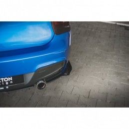 Maxton Racing Durability Rear Side Splitters + Flaps BMW M135i F20 Black-Red + Gloss Flaps, MAXTON DESIGN