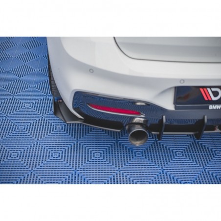 Maxton Racing Durability Rear Side Splitters V.2 + Flaps for BMW 1 F20 M140i Black-Red + Gloss Flaps, MAXTON DESIGN