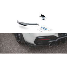 Maxton Racing Durability Rear Side Splitters V.3 + Flaps for BMW 1 F20 M140i Black + Gloss Flaps , MAXTON DESIGN