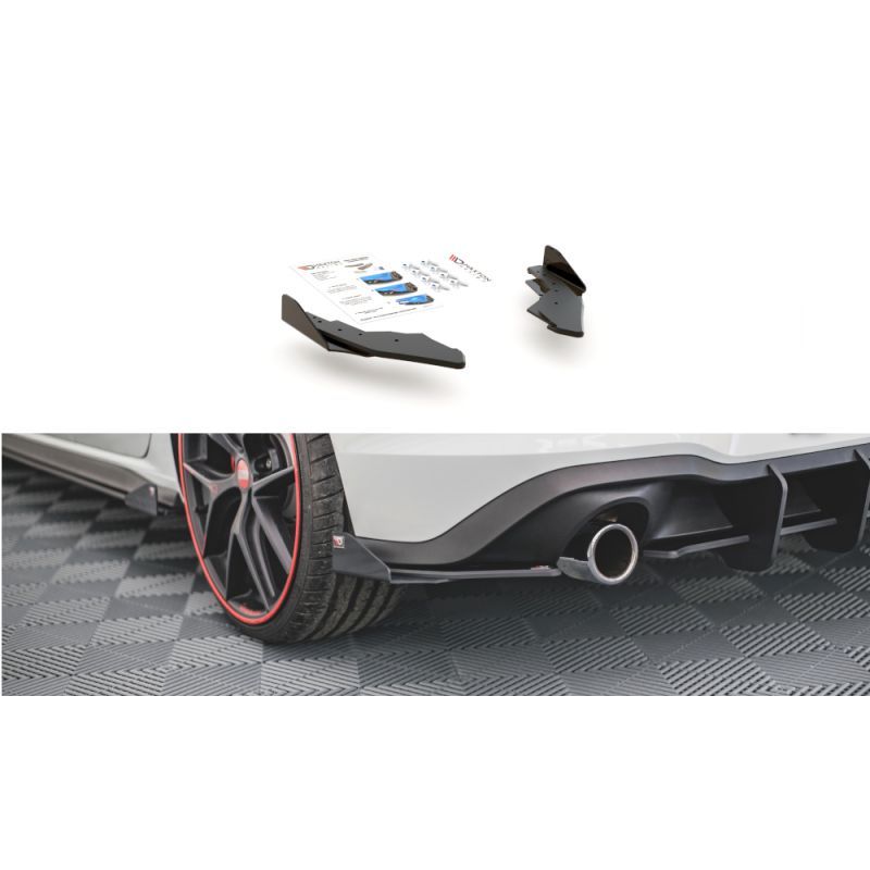 Maxton Racing Durability Rear Side Splitters + Flaps Volkswagen Golf 8 GTI Black + Gloss Flaps , MAXTON DESIGN
