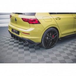 Maxton Racing Durability Rear Side Splitters + Flaps Volkswagen Golf 8 GTI Clubsport Black-Red + Gloss Flaps, MAXTON DESIGN