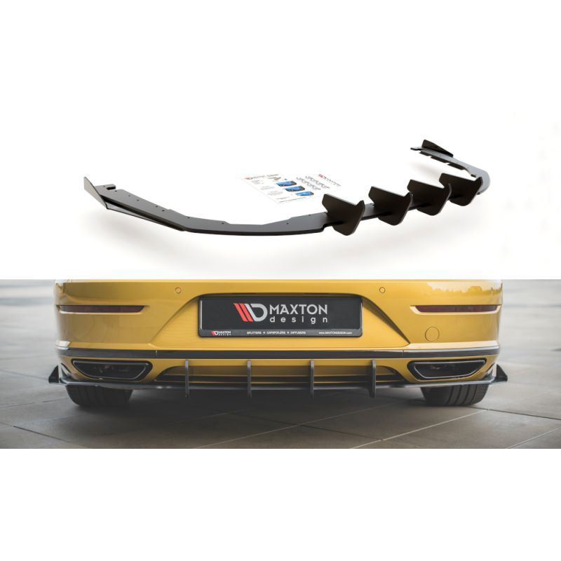 Maxton Racing Durability Rear Valance + Flaps Volkswagen Arteon R-Line Black-Red + Gloss Flaps, MAXTON DESIGN