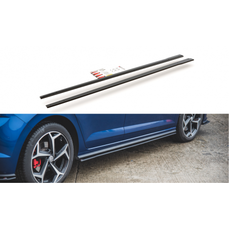 Maxton Racing Durability Side Skirts Diffusers Volkswagen Polo GTI Mk6 Black-Red, MAXTON DESIGN