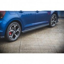 Maxton Racing Durability Side Skirts Diffusers Volkswagen Polo GTI Mk6 Black-Red, MAXTON DESIGN