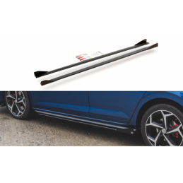 Maxton Racing Durability Side Skirts Diffusers + Flaps Volkswagen Polo GTI Mk6 Black-Red + Gloss Flaps, MAXTON DESIGN