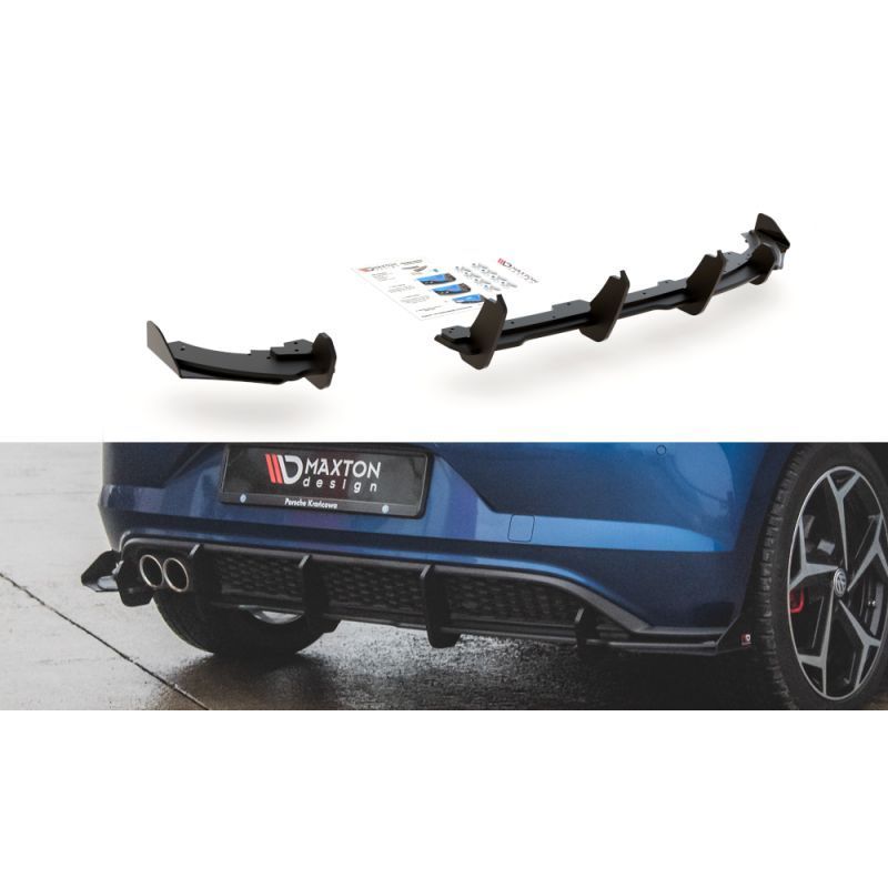 Maxton Racing Durability Rear Valance + Flaps Volkswagen Polo GTI Mk6 Black + Gloss Flaps , MAXTON DESIGN