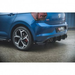 Maxton Racing Durability Rear Valance + Flaps Volkswagen Polo GTI Mk6 Black-Red + Gloss Flaps, MAXTON DESIGN