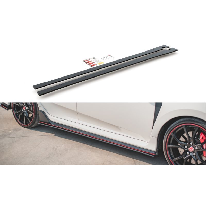 Maxton Racing Durability Side Skirts Diffusers V.2 Honda Civic X Type-R Black, MAXTON DESIGN