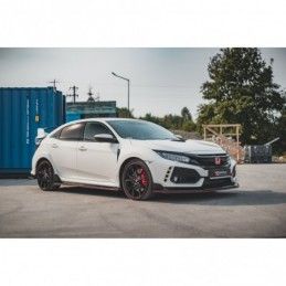 Maxton Racing Durability Side Skirts Diffusers V.2 Honda Civic X Type-R Black-Red, MAXTON DESIGN