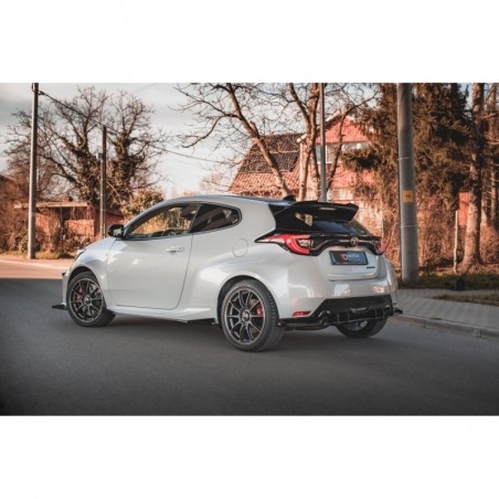 Maxton Racing Durability Side Skirts Diffusers + Flaps Toyota GR Yaris Mk4 Black-Red + Gloss Flaps, MAXTON DESIGN