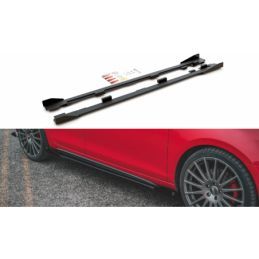 Maxton Racing Durability Side Skirts Diffusers + Flaps Volkswagen Golf GTI Mk6 Black-Red + Gloss Flaps, MAXTON DESIGN