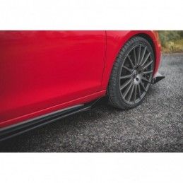 Maxton Racing Durability Side Skirts Diffusers + Flaps Volkswagen Golf GTI Mk6 Black-Red + Gloss Flaps, MAXTON DESIGN