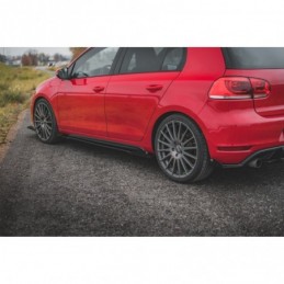 Maxton Racing Durability Side Skirts Diffusers + Flaps Volkswagen Golf GTI Mk6 Black-Red + Gloss Flaps, MAXTON DESIGN