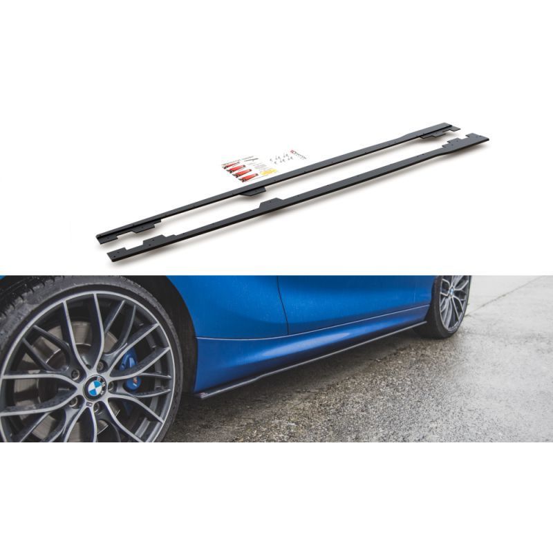 Maxton Racing Durability Side Skirts Diffusers BMW 1 F21 M135i / M140i / M-Pack Black-Red, MAXTON DESIGN