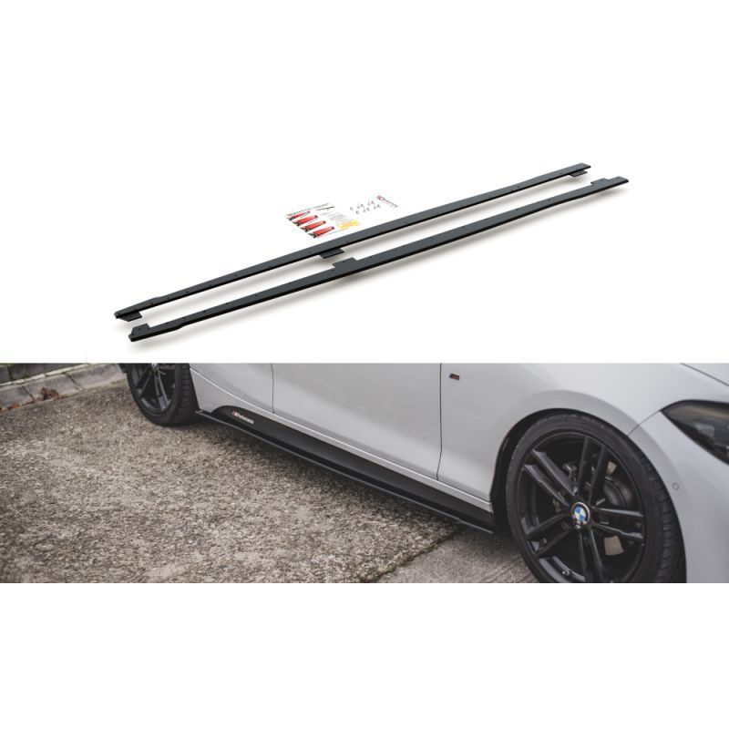 Maxton Racing Durability Side Skirts Diffusers V.2 BMW 1 F20 M135i / M140i / M-Pack Black, MAXTON DESIGN