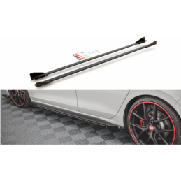 Maxton Racing Durability Side Skirts Diffusers + Flaps Volkswagen Golf 8 GTI / GTI Clubsport Black + Gloss Flaps , MAXTON DES