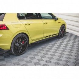 Maxton Racing Durability Side Skirts Diffusers + Flaps Volkswagen Golf 8 GTI / GTI Clubsport Black + Gloss Flaps , MAXTON DES