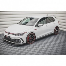 Maxton Racing Durability Side Skirts Diffusers + Flaps Volkswagen Golf 8 GTI / GTI Clubsport Black-Red + Gloss Flaps, MAXTON DES