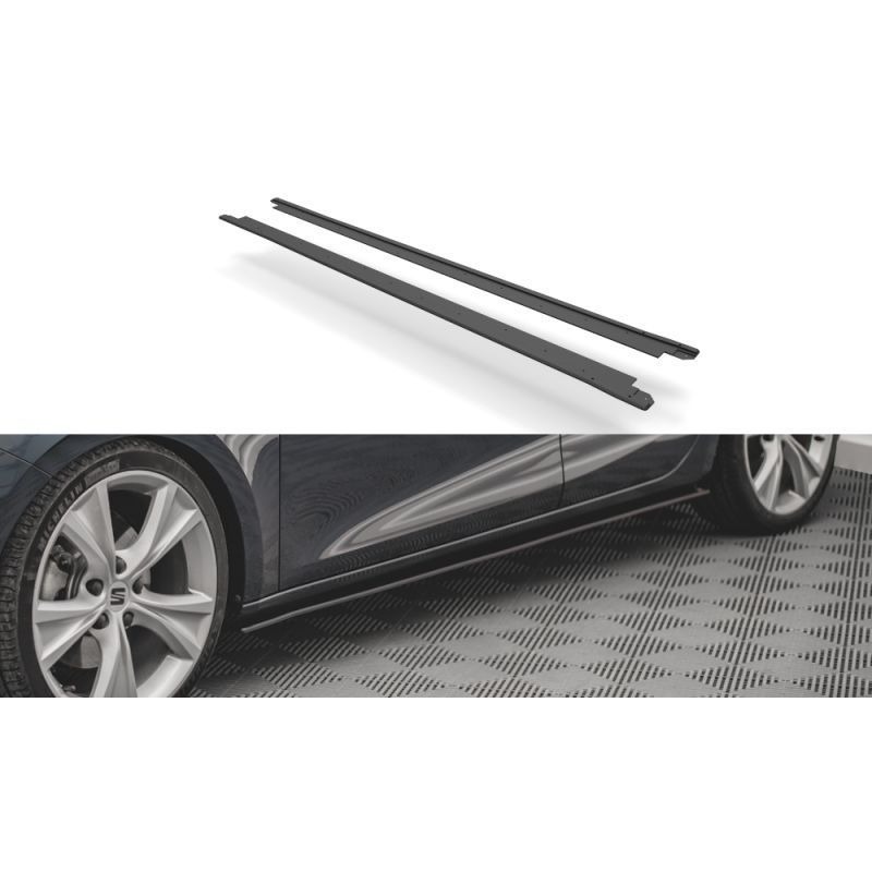 Maxton Street Pro Side Skirts Diffusers Seat Leon FR Mk4 Black-Red, MAXTON DESIGN