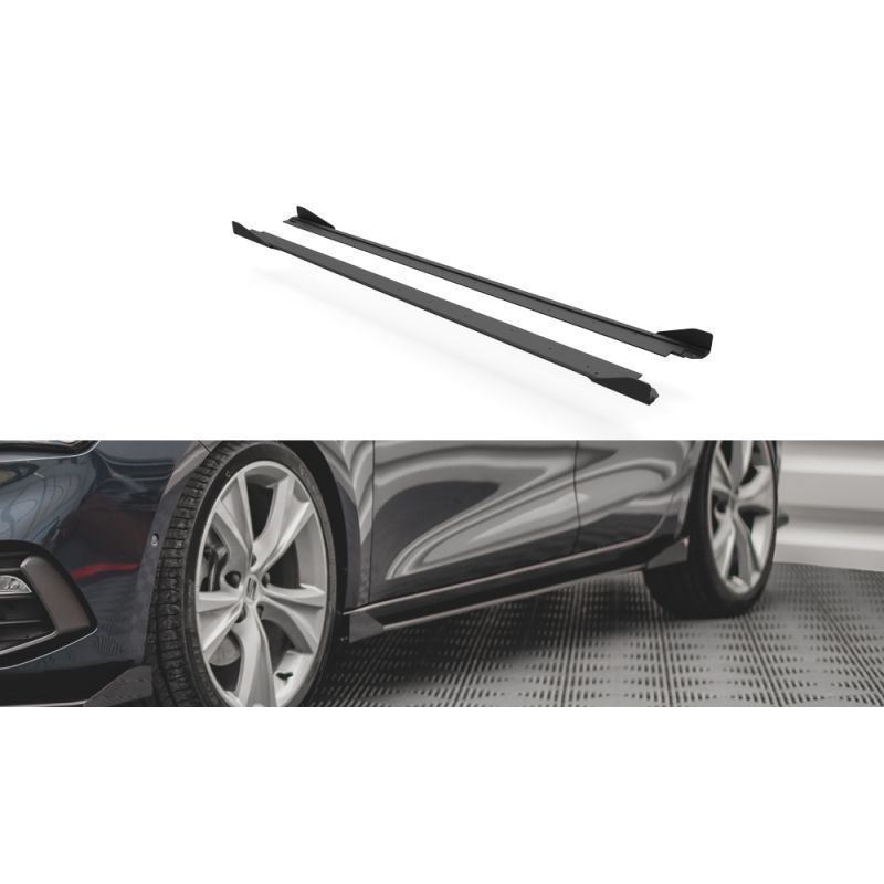 Maxton Street Pro Side Skirts Diffusers + Flaps Seat Leon FR Mk4 Black-Red + Gloss Flaps, MAXTON DESIGN