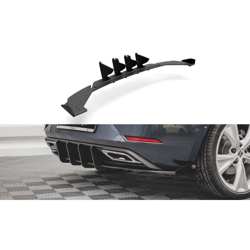 Maxton Racing Durability Rear Valance + Flaps Seat Leon FR Hatchback Mk4 Black + Gloss Flaps , MAXTON DESIGN