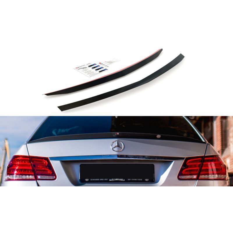 Maxton Spoiler Cap Mercedes-Benz E63 AMG / AMG-Line Sedan W212 Facelift Gloss Black, MAXTON DESIGN