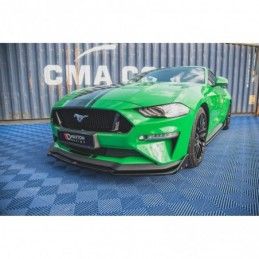 Maxton Front Splitter V.2 + Flaps Ford Mustang GT Mk6 Facelift Gloss Black, MAXTON DESIGN