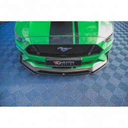 Maxton Front Splitter V.2 + Flaps Ford Mustang GT Mk6 Facelift Gloss Black, MAXTON DESIGN