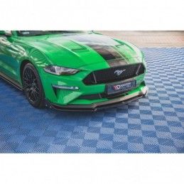 Maxton Front Splitter V.2 + Flaps Ford Mustang GT Mk6 Facelift Gloss Black, MAXTON DESIGN