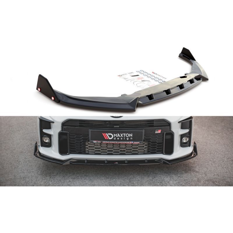 Maxton Front Splitter V.2 + Flaps Toyota GR Yaris Mk4 Gloss Black, MAXTON DESIGN