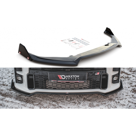 Maxton Front Splitter V.3 + Flaps Toyota GR Yaris Mk4 Gloss Black, MAXTON DESIGN