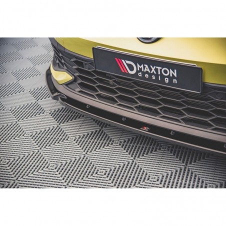Maxton Front Splitter V.1 + Flaps Volkswagen Golf 8 GTI Clubsport Gloss Black, MAXTON DESIGN