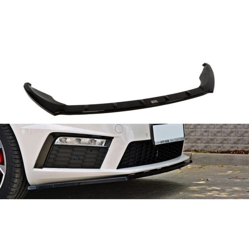 Maxton Front Splitter V.1 Skoda Octavia RS Mk3 Gloss Black, MAXTON DESIGN