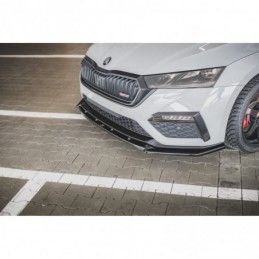 Maxton Front Splitter V.1 Skoda Octavia RS Mk4 Gloss Black, MAXTON DESIGN