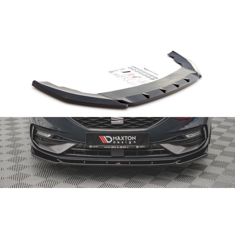 Maxton Front Splitter V.2 Seat Leon FR Mk4 Gloss Black, MAXTON DESIGN