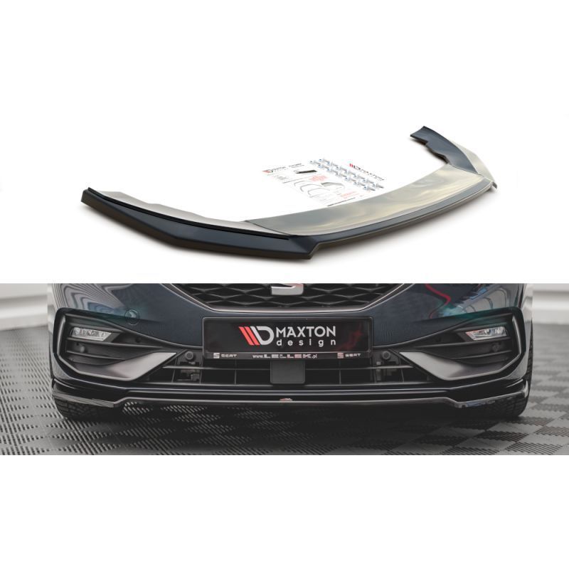 Maxton Front Splitter V.4 Seat Leon FR Mk4 Gloss Black, MAXTON DESIGN