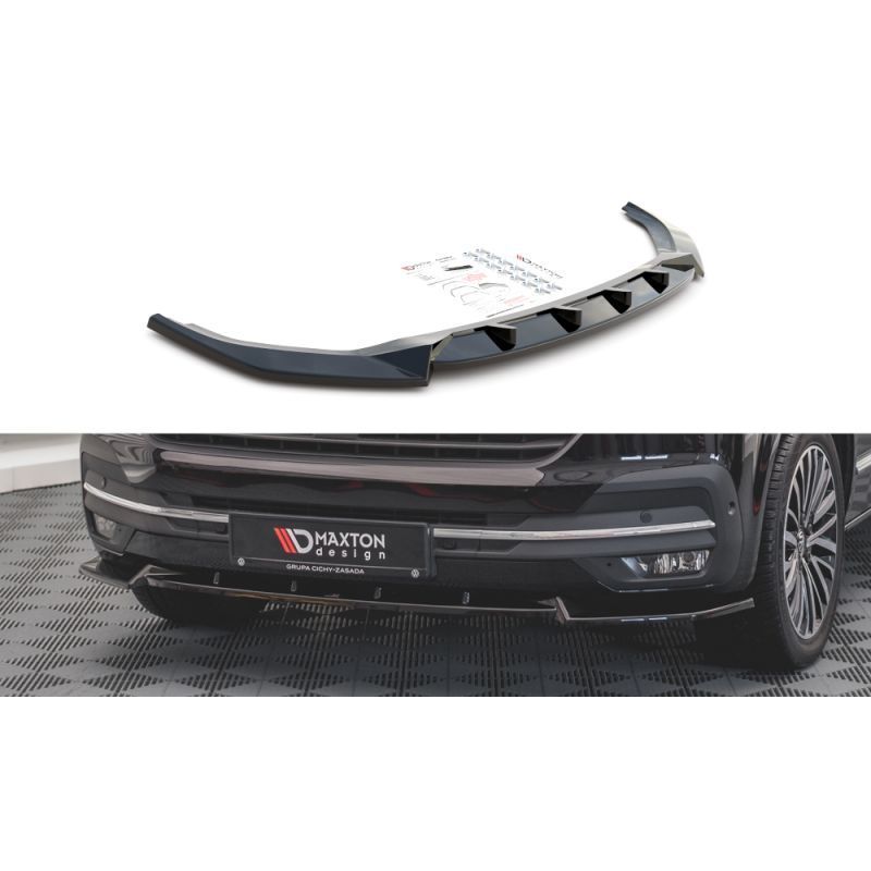 Maxton Front Splitter V.1 Volkswagen T6 Facelift Gloss Black, MAXTON DESIGN