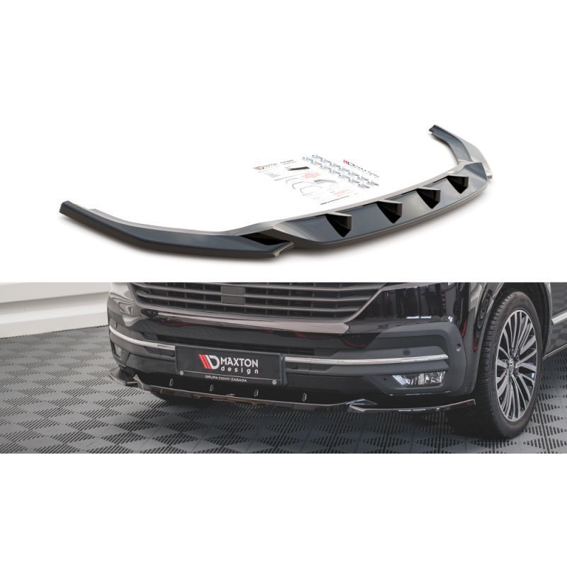 Maxton Front Splitter V.2 Volkswagen T6 Facelift Gloss Black, MAXTON DESIGN