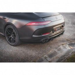 Maxton Central Rear Splitter (with vertical bars) Mercedes-AMG 53 4 Door Coupe Gloss Black, MAXTON DESIGN