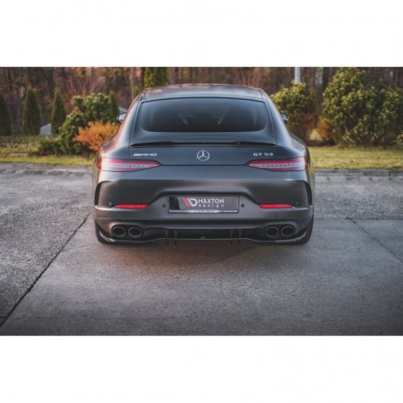 Maxton Central Rear Splitter (with vertical bars) Mercedes-AMG 53 4 Door Coupe Gloss Black, MAXTON DESIGN