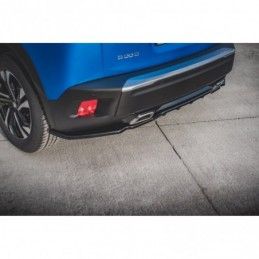 Maxton Central Rear Splitter (with vertical bars) Peugeot 2008 Mk2 Gloss Black, MAXTON DESIGN