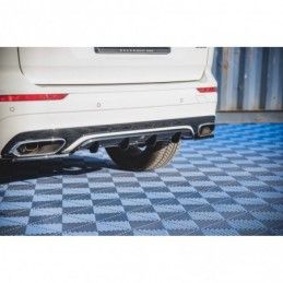 Maxton Central Rear Splitter (with vertical bars) Volvo XC60 Mk2 R-Design Gloss Black, MAXTON DESIGN