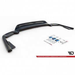Maxton Central Rear Splitter (with vertical bars) Volvo XC60 Mk2 R-Design Gloss Black, MAXTON DESIGN