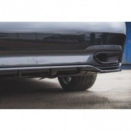 Maxton Central Rear Splitter (with vertical bars) for BMW 7 M-Pack G11 Gloss Black, MAXTON DESIGN