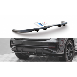Maxton Central Rear Splitter (with vertical bars) Audi Q3 Sportback S-Line Gloss Black, MAXTON DESIGN